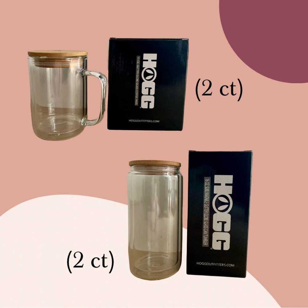 Glass Snow Globe Cups (15oz Mug & 16oz Can) - 4 count